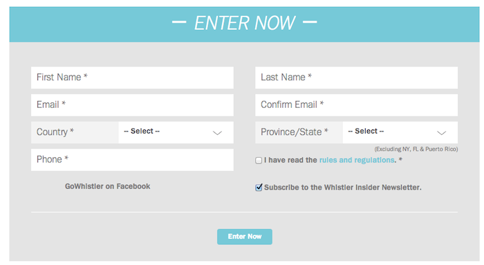 whistler 2014 giveaway contest