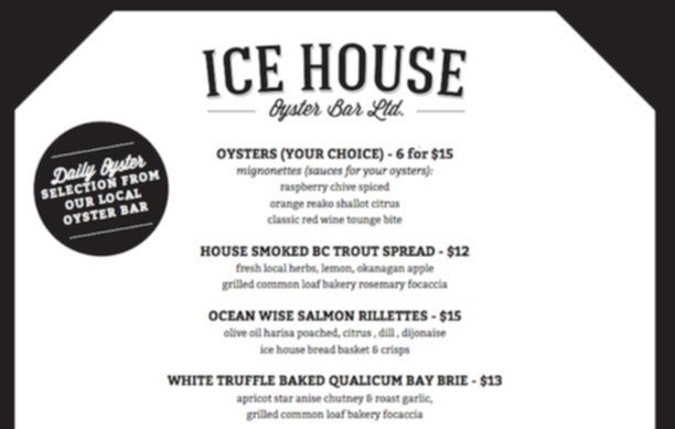 ice house tofino menu
