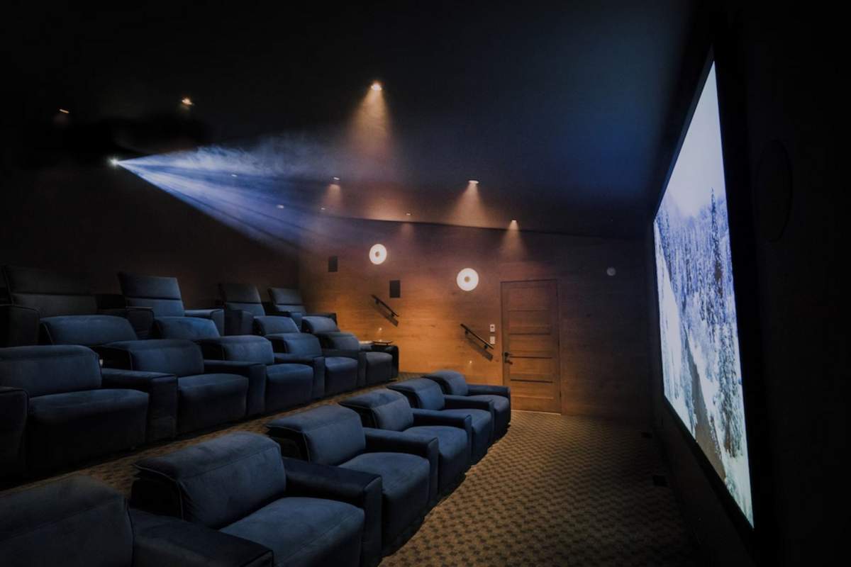 Wedge Mountain Lodge indoor private movie theater