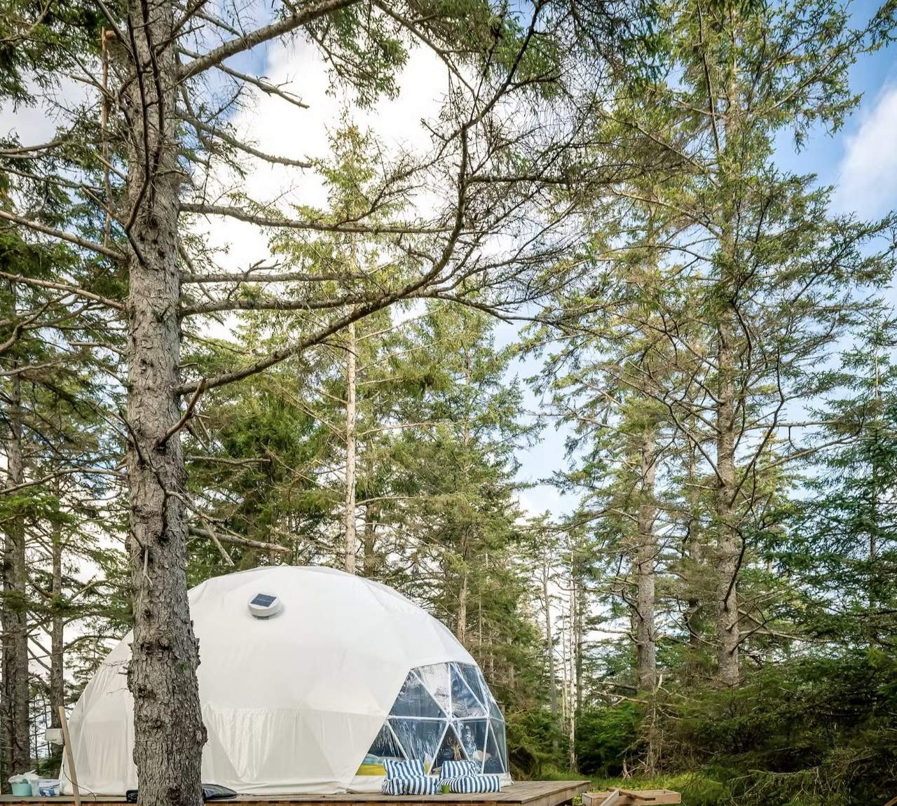 Haida Gwaii Glamping geodesic dome